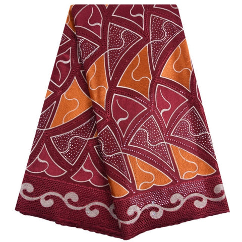 Image of African Lace Fabric 5 Yards Cotton Swiss Voile-FrenzyAfricanFashion.com