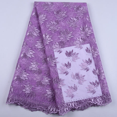 Image of African Lace Fabric 5 Yards Cotton Swiss Voile-FrenzyAfricanFashion.com
