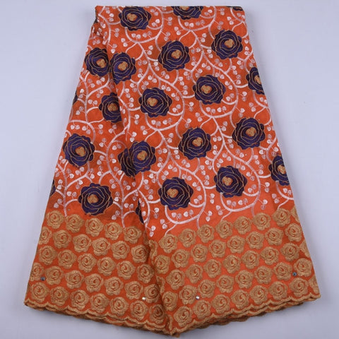 Image of African Lace Fabric 5 Yards Cotton Swiss Voile-FrenzyAfricanFashion.com