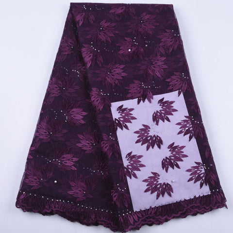 Image of African Lace Fabric 5 Yards Cotton Swiss Voile-FrenzyAfricanFashion.com