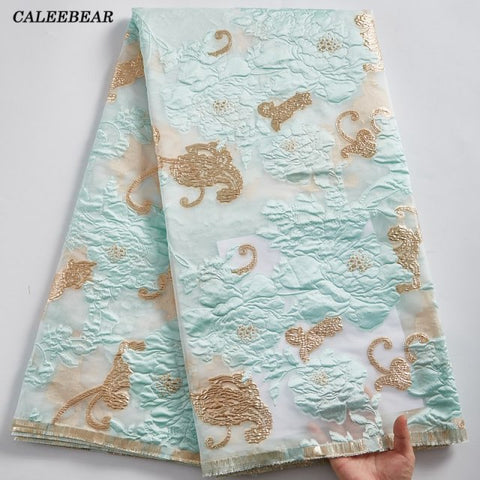 Image of Brocade Jacquard Lace Fabric French Lace African Nigerian Lace Fabric For Party Dress-FrenzyAfricanFashion.com