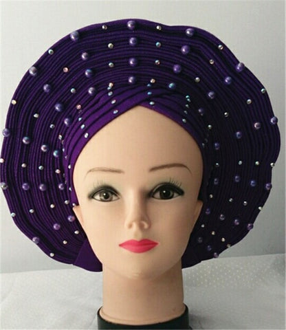 Image of Autogele Aso oke African headtie turban head wrap-FrenzyAfricanFashion.com