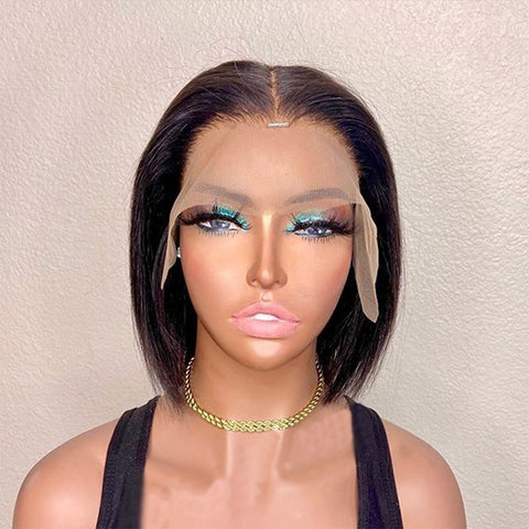 Image of Pre Plucked Short Cut Bob Straight Lace Front Wig-FrenzyAfricanFashion.com