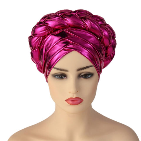 Image of Turban Braided Cross Head wrap Autogele.-FrenzyAfricanFashion.com