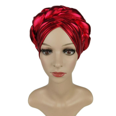 Image of Turban Braided Cross Head wrap Autogele.-FrenzyAfricanFashion.com