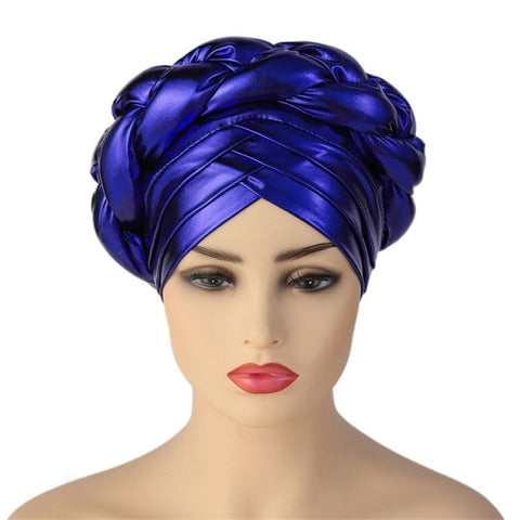 Image of Turban Braided Cross Head wrap Autogele.-FrenzyAfricanFashion.com