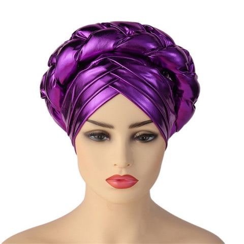 Image of Turban Braided Cross Head wrap Autogele.-FrenzyAfricanFashion.com