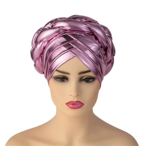 Image of Turban Braided Cross Head wrap Autogele.-FrenzyAfricanFashion.com