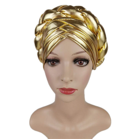 Image of Turban Braided Cross Head wrap Autogele.-FrenzyAfricanFashion.com