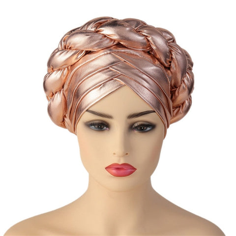 Image of Turban Braided Cross Head wrap Autogele.-FrenzyAfricanFashion.com