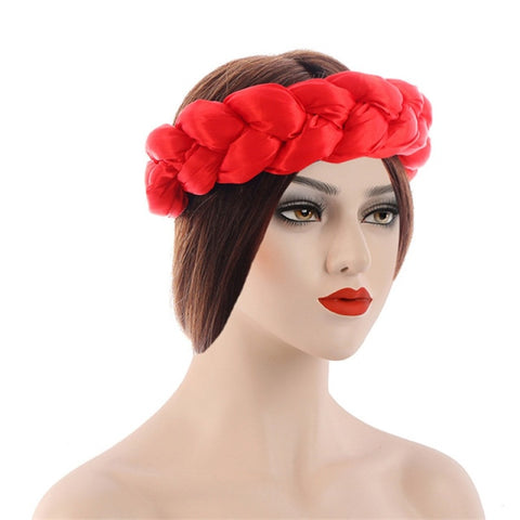 Image of Satin Twist Braided Headbands Hair Tie-FrenzyAfricanFashion.com