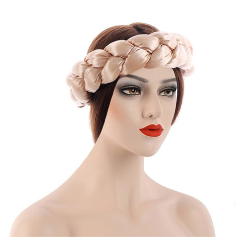 Image of Satin Twist Braided Headbands Hair Tie-FrenzyAfricanFashion.com