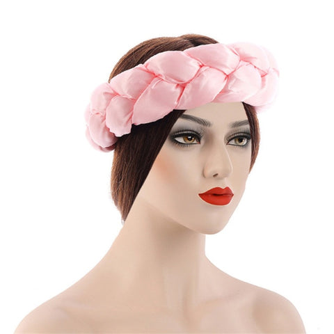 Image of Satin Twist Braided Headbands Hair Tie-FrenzyAfricanFashion.com