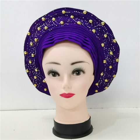 Image of Autogele Aso oke African headtie turban head wrap-FrenzyAfricanFashion.com