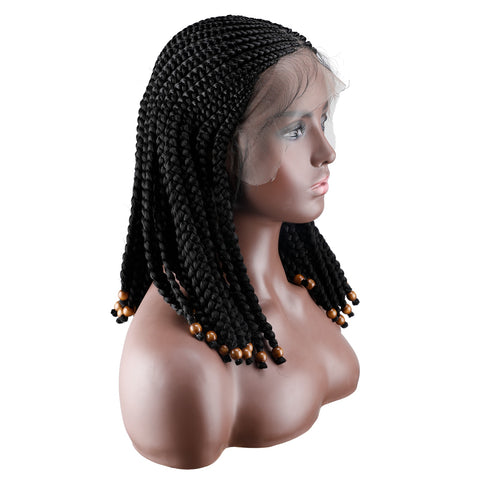 Image of Cornrow Braided Wig Lace Frontal Wigs Baby Hair-FrenzyAfricanFashion.com