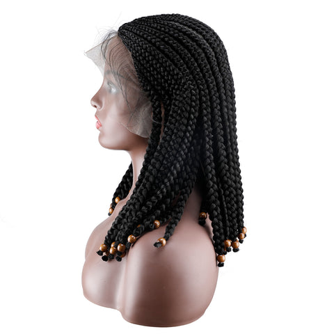 Image of Cornrow Braided Wig Lace Frontal Wigs Baby Hair-FrenzyAfricanFashion.com