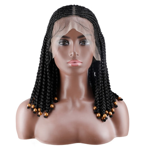 Image of Cornrow Braided Wig Lace Frontal Wigs Baby Hair-FrenzyAfricanFashion.com