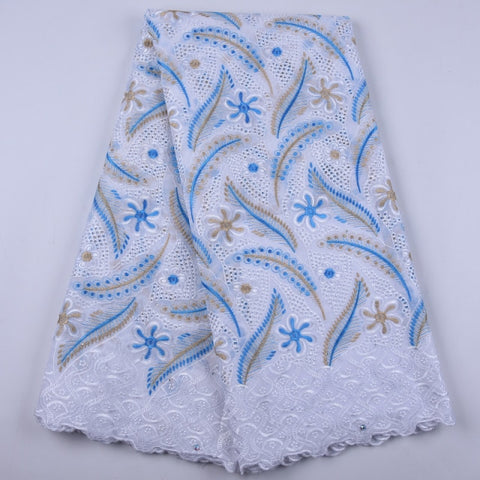 Image of African Lace Fabric 5 Yards Cotton Swiss Voile-FrenzyAfricanFashion.com