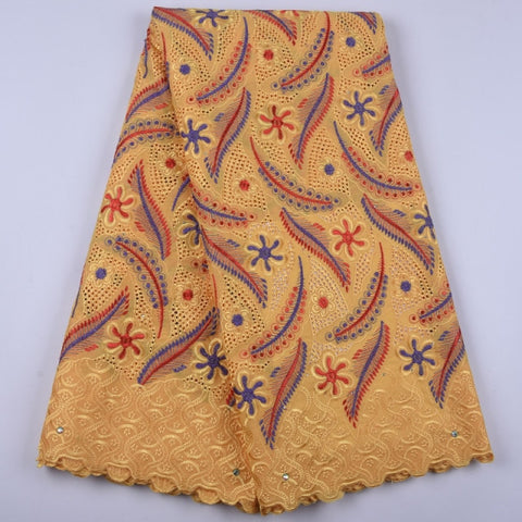 Image of African Lace Fabric 5 Yards Cotton Swiss Voile-FrenzyAfricanFashion.com