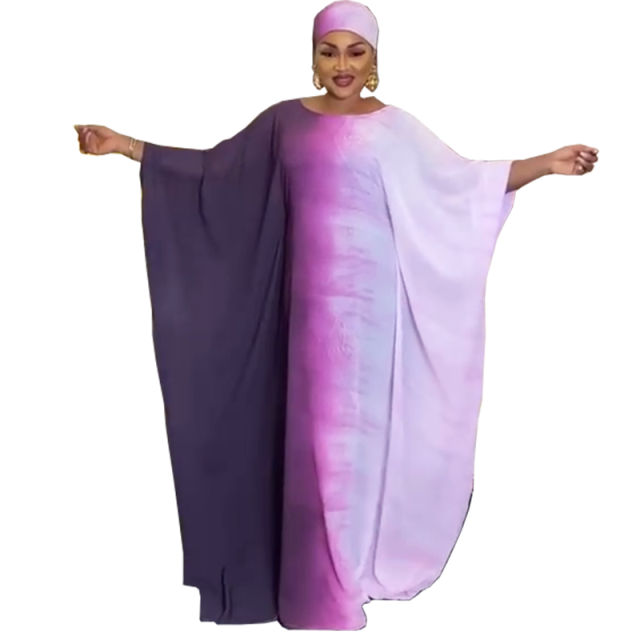 Abaya Ladies Plus Size Print Loose Long Maxi Dresses-FrenzyAfricanFashion.com