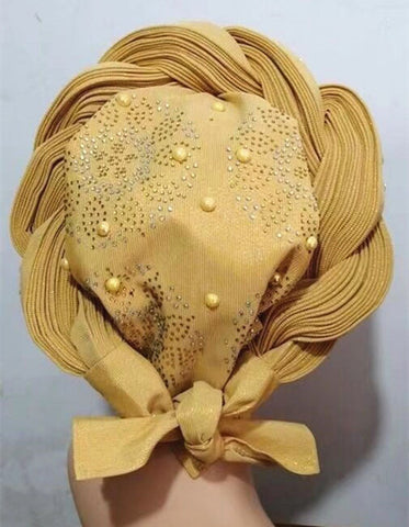 Image of Head wrap women scarf waterfall design-FrenzyAfricanFashion.com