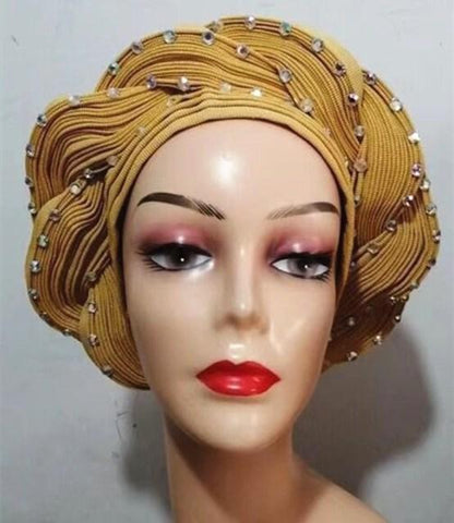 Image of Head wrap women scarf waterfall design-FrenzyAfricanFashion.com