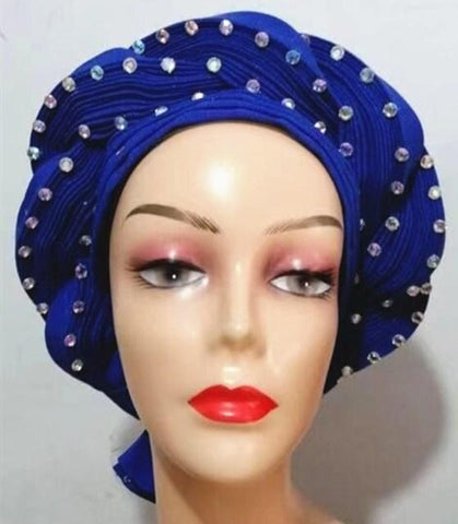 Image of Head wrap women scarf waterfall design-FrenzyAfricanFashion.com