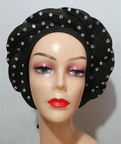 Image of Head wrap women scarf waterfall design-FrenzyAfricanFashion.com