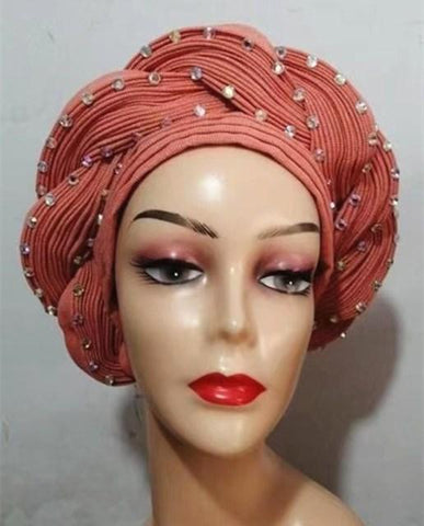 Image of Head wrap women scarf waterfall design-FrenzyAfricanFashion.com