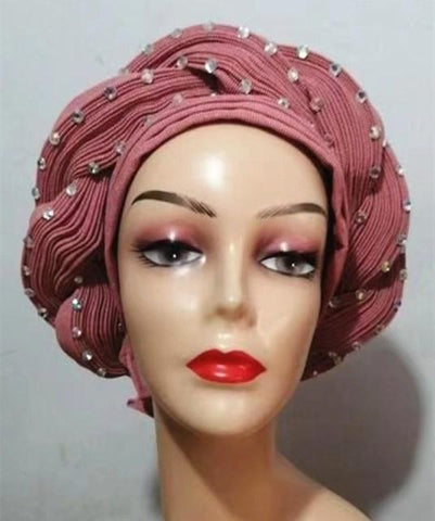 Image of Head wrap women scarf waterfall design-FrenzyAfricanFashion.com