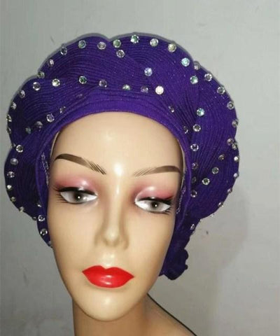 Image of Head wrap women scarf waterfall design-FrenzyAfricanFashion.com