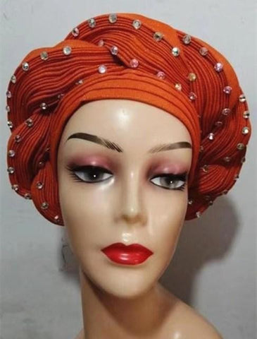 Image of Head wrap women scarf waterfall design-FrenzyAfricanFashion.com