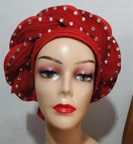 Image of Head wrap women scarf waterfall design-FrenzyAfricanFashion.com