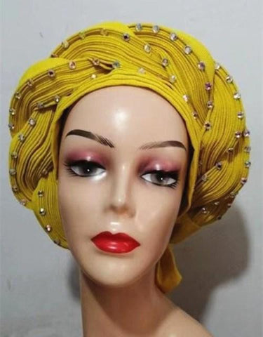Image of Head wrap women scarf waterfall design-FrenzyAfricanFashion.com