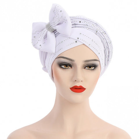 Image of Headtie Auto Gele Bow-tie Headscarf Muslim Hijab Turban Caps-FrenzyAfricanFashion.com