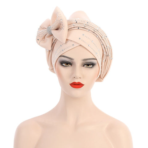 Image of Headtie Auto Gele Bow-tie Headscarf Muslim Hijab Turban Caps-FrenzyAfricanFashion.com