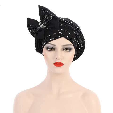 Image of Headtie Auto Gele Bow-tie Headscarf Muslim Hijab Turban Caps-FrenzyAfricanFashion.com