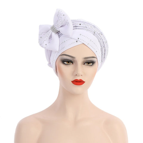 Image of Headtie Auto Gele Bow-tie Headscarf Muslim Hijab Turban Caps-FrenzyAfricanFashion.com