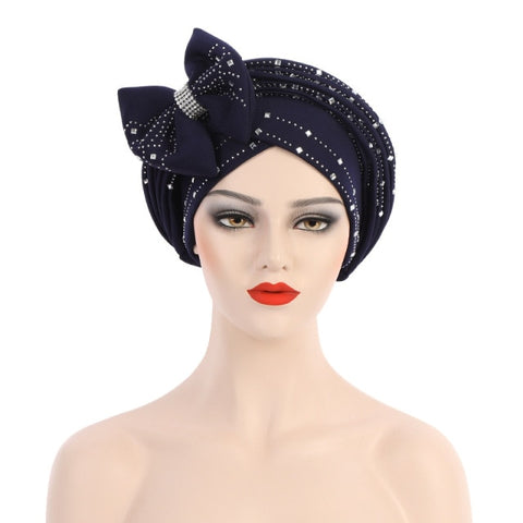 Image of Headtie Auto Gele Bow-tie Headscarf Muslim Hijab Turban Caps-FrenzyAfricanFashion.com