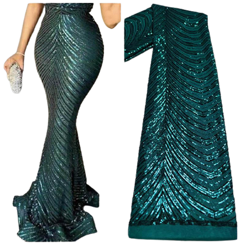 Image of Sequins Tulle Lace African Lace Fabric French Mesh Net 5 Yards-FrenzyAfricanFashion.com