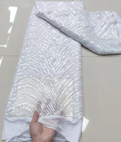 Image of Sequins Tulle Lace African Lace Fabric French Mesh Net 5 Yards-FrenzyAfricanFashion.com