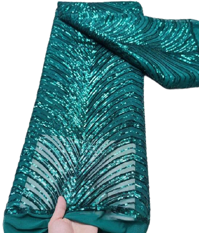 Image of Sequins Tulle Lace African Lace Fabric French Mesh Net 5 Yards-FrenzyAfricanFashion.com