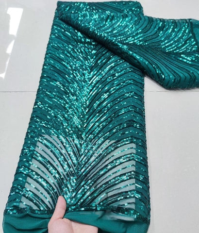 Image of Sequins Tulle Lace African Lace Fabric French Mesh Net 5 Yards-FrenzyAfricanFashion.com