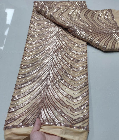 Image of Sequins Tulle Lace African Lace Fabric French Mesh Net 5 Yards-FrenzyAfricanFashion.com