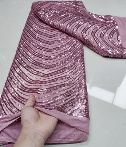 Image of Sequins Tulle Lace African Lace Fabric French Mesh Net 5 Yards-FrenzyAfricanFashion.com