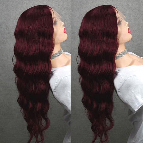 Image of Ginger Orange Lace Front Wig Loose Wave T Lace Wig For Black White Women-FrenzyAfricanFashion.com