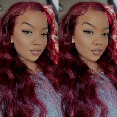 Image of Ginger Orange Lace Front Wig Loose Wave T Lace Wig For Black White Women-FrenzyAfricanFashion.com