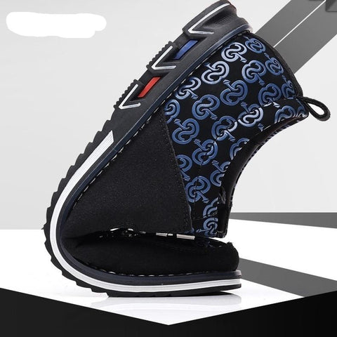 Image of Men's Leather Casual Shoes Fashion Loafers Moccasins Breathable Slip On Driving Lace-Up Patchwork-FrenzyAfricanFashion.com