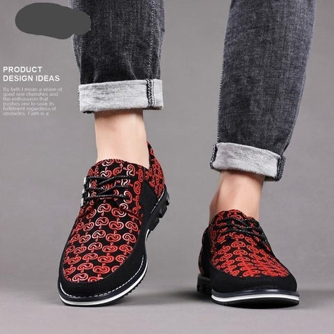 Image of Men's Leather Casual Shoes Fashion Loafers Moccasins Breathable Slip On Driving Lace-Up Patchwork-FrenzyAfricanFashion.com