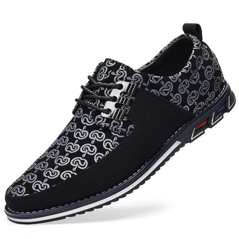 Image of Men's Leather Casual Shoes Fashion Loafers Moccasins Breathable Slip On Driving Lace-Up Patchwork-FrenzyAfricanFashion.com